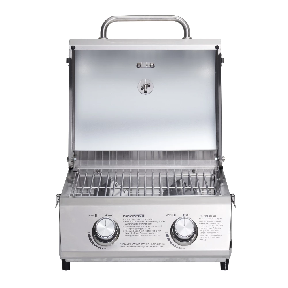 Monument Grills 2-Burner Portable Tabletop Propane Gas Grill - Stainless Steel 5 Monument Grills 2-Burner Portable Tabletop Propane Gas Grill - Stainless Steel - Image 3