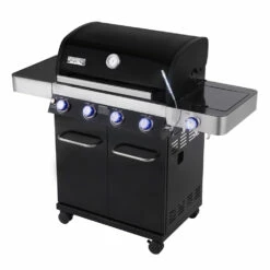 Monument Grills 4-Burner Propane Gas Grill In Black Porcelain Enamel With Side Burner And LED Controls 18 Monument Grills 4-Burner Propane Gas Grill In Black Porcelain Enamel With Side Burner And LED Controls -BBQDIRECT Shop 13892 02