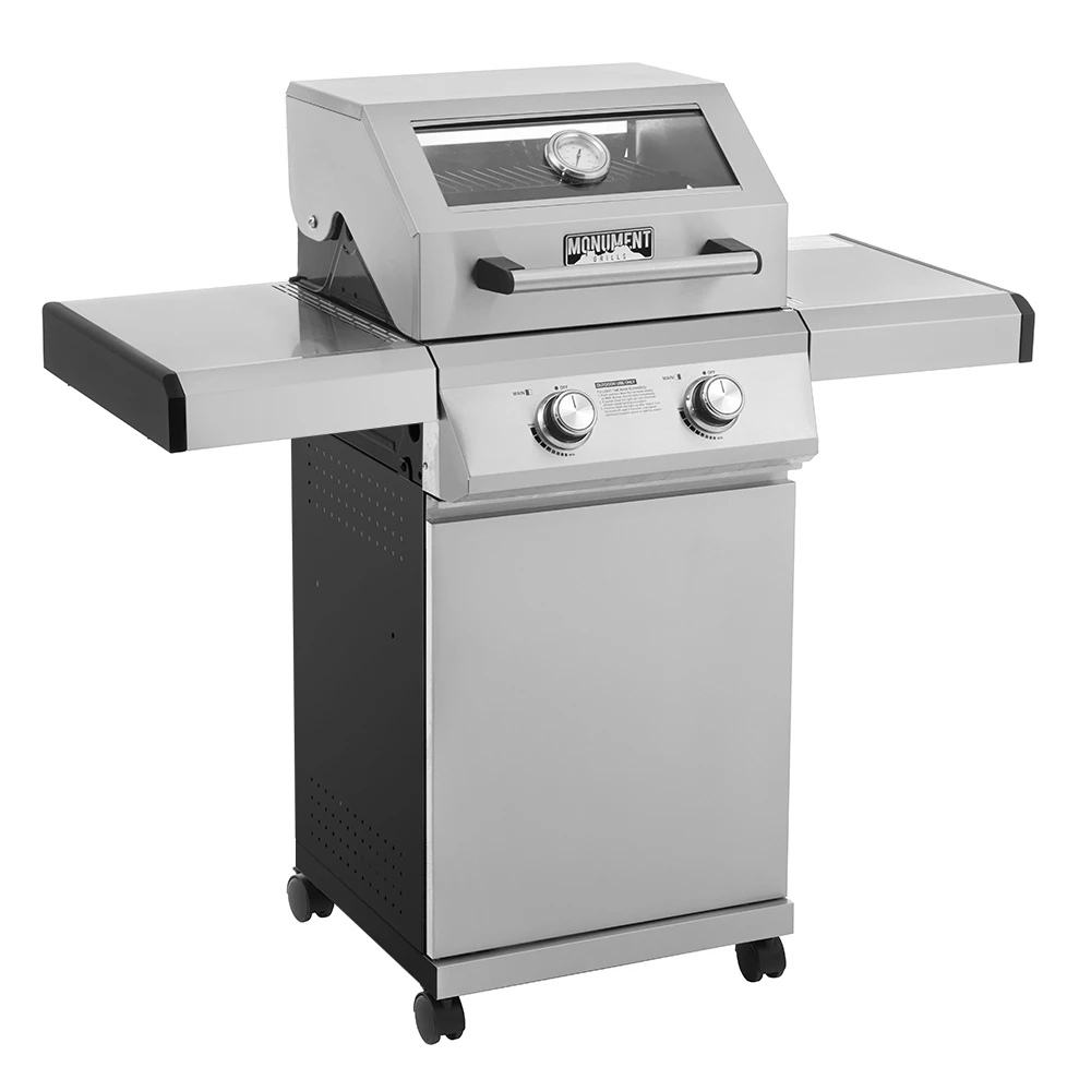 Monument Grills 2-Burner Propane Gas Grill In Stainless Steel With Clear View Lid And Collapsible Shelves 5 Monument Grills 2-Burner Propane Gas Grill In Stainless Steel With Clear View Lid And Collapsible Shelves - Image 3