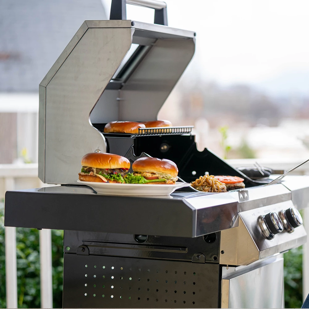 Monument Grills 2-Burner Propane Gas Grill In Stainless Steel With Clear View Lid And Collapsible Shelves 6 Monument Grills 2-Burner Propane Gas Grill In Stainless Steel With Clear View Lid And Collapsible Shelves - Image 4