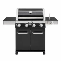 Monument Grills 4-Burner Propane Gas Grill In Black Porcelain Enamel With Clear View Lid, LED Controls, And Side Burner 13 Monument Grills 4-Burner Propane Gas Grill In Black Porcelain Enamel With Clear View Lid, LED Controls, And Side Burner -BBQDIRECT Shop 24633 01