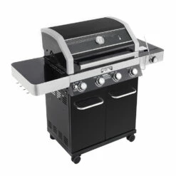Monument Grills 4-Burner Propane Gas Grill In Black Porcelain Enamel With Clear View Lid, LED Controls, And Side Burner 17 Monument Grills 4-Burner Propane Gas Grill In Black Porcelain Enamel With Clear View Lid, LED Controls, And Side Burner -BBQDIRECT Shop 24633 02