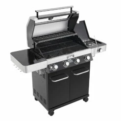 Monument Grills 4-Burner Propane Gas Grill In Black Porcelain Enamel With Clear View Lid, LED Controls, And Side Burner 19 Monument Grills 4-Burner Propane Gas Grill In Black Porcelain Enamel With Clear View Lid, LED Controls, And Side Burner -BBQDIRECT Shop 24633 04