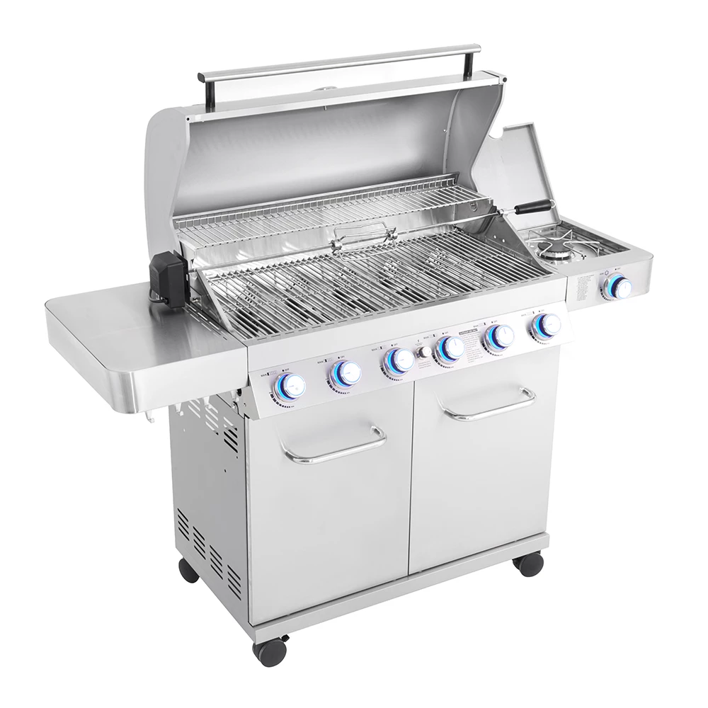 Monument Grills 6-Burner Propane Gas Grill In Stainless With LED Controls, Rotisserie Kit, And Side Burner 12 Monument Grills 6-Burner Propane Gas Grill In Stainless With LED Controls, Rotisserie Kit, And Side Burner - Image 10