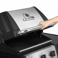 Broil King Monarch 340 3-Burner Freestanding Natural Gas Grill With Side Burner -BBQDIRECT Shop BK Monarch LidLift 01 1
