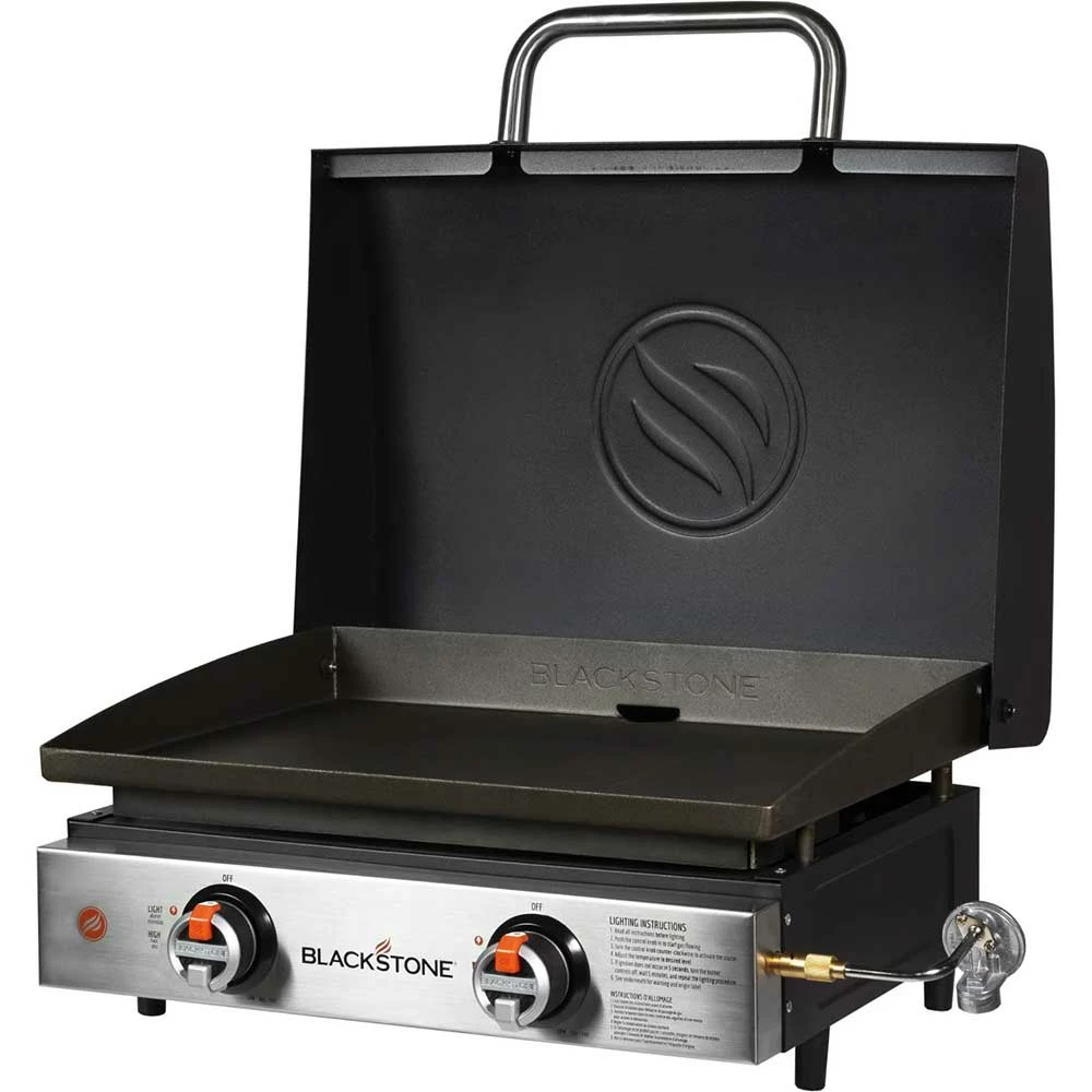 Blackstone Griddle Original 22-Inch 2-Burner Tabletop Propane Gas Commercial Style Flat Top Griddle With Hood 5 Blackstone Griddle Original 22-Inch 2-Burner Tabletop Propane Gas Commercial Style Flat Top Griddle With Hood - Image 3