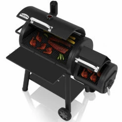 Broil King Smoke Offset XL Smoker 32-Inch Charcoal Grill -BBQDIRECT Shop Broil King 958050 Smoke Offset XL Smoker 32 Inch Charcoal Grill Lifestyle