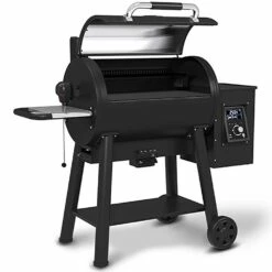 Broil King Regal Pellet 500 Wi-Fi & Bluetooth Controlled 32-Inch Pellet Grill -BBQDIRECT Shop Broil King Regal Pellet 500 Wi Fi and Bluetooth Controlled 32 Inch Pellet Grill 496051 Side View Open