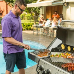 Broil King Regal S590 Pro IR 5-Burner Freestanding Natural Gas Grill With Rear Burner And Infrared Side Burner -BBQDIRECT Shop Broil King Regal Series Features IR Infrared Searing Side Burner Lifestyle