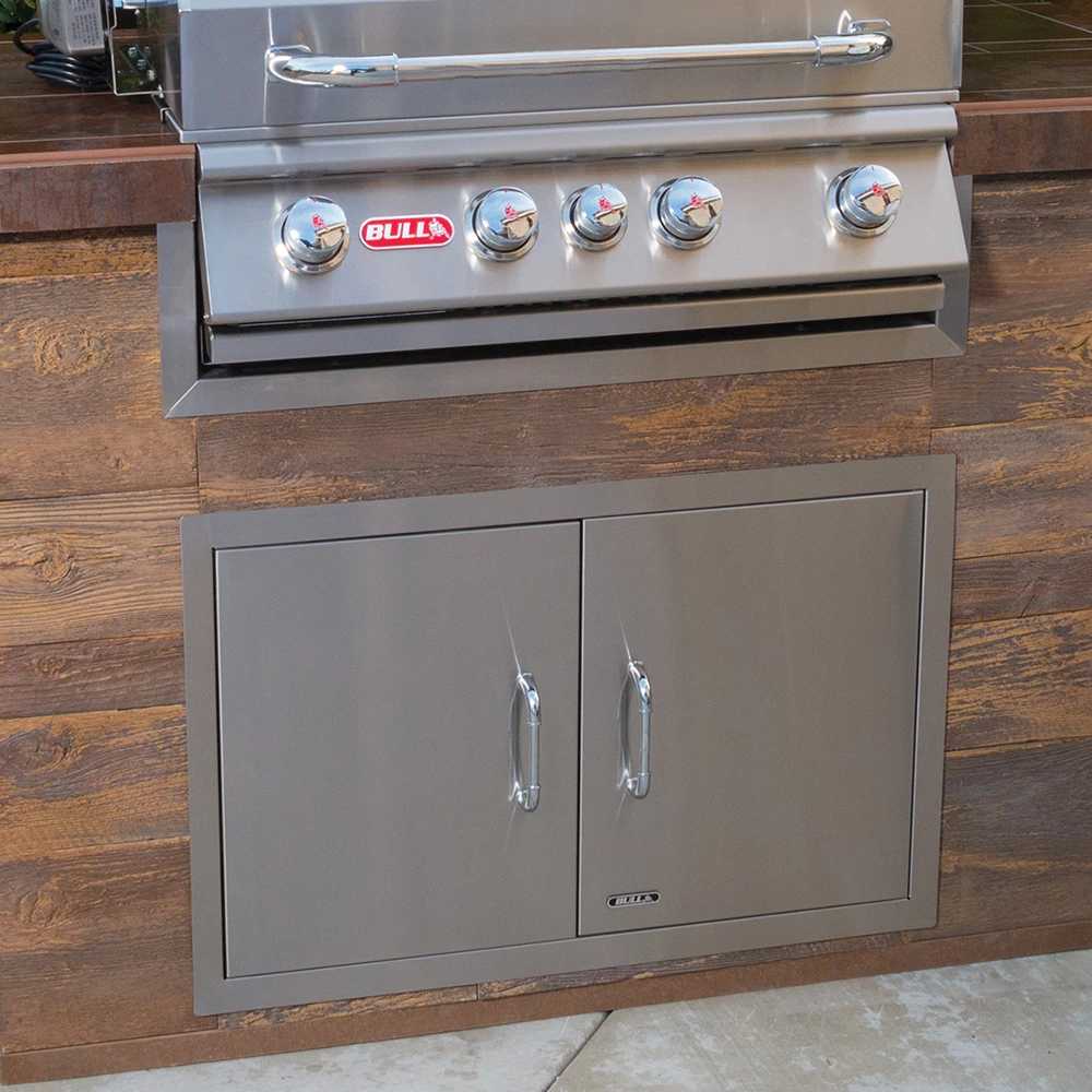 Bull BBQ Fully-Assembled 5 Ft. Master-Q BBQ Island With 30-Inch Angus Grill And 30-Inch Double Door - Stucco Base And Tile Countertop 11 Bull BBQ Fully-Assembled 5 Ft. Master-Q BBQ Island With 30-Inch Angus Grill And 30-Inch Double Door - Stucco Base And Tile Countertop - Image 9