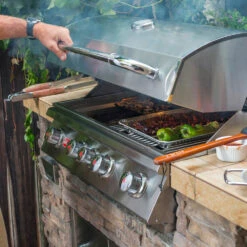 Bull BBQ Fully-Assembled 5 Ft. Master-Q BBQ Island With 30-Inch Angus Grill And 30-Inch Double Door - Rock Base And Tile Countertop 18 Bull BBQ Fully-Assembled 5 Ft. Master-Q BBQ Island With 30-Inch Angus Grill And 30-Inch Double Door - Rock Base And Tile Countertop -BBQDIRECT Shop Bull BBQ Fully Assembled 5 Ft Master Q Outdoor Kitchen Island 31005 BBQGrills com Lifestyle Cooking