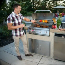 Bull BBQ Fully-Assembled 6 Ft. Power-Q BBQ Island With 30-Inch Outlaw Grill, Fridge And 30-Inch Double Door - Stucco Base And Tile Countertop 14 Bull BBQ Fully-Assembled 6 Ft. Power-Q BBQ Island With 30-Inch Outlaw Grill, Fridge And 30-Inch Double Door - Stucco Base And Tile Countertop -BBQDIRECT Shop Bull BBQ Fully Assembled 6 Ft Power Q BBQ Island with 30 Inch Outlaw Grill Fridge and Double Door Stucco Base and Tile Counte Lifestyle