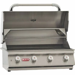 Bull BBQ Fully-Assembled 6 Ft. Power-Q Raised Bar BBQ Island With 30-Inch Lonestar Select Grill, Fridge And 30-Inch Access Door & Propane Drawer Combo - Rock Base And Tile Countertop -BBQDIRECT Shop Bull BBQ Lonestar Select 30 Inch 4 Burner Built In Natural Gas Grill 87049
