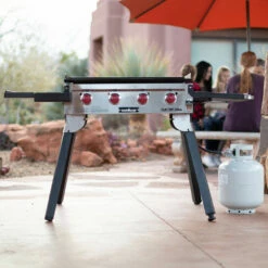 Camp Chef 30-Inch 4-Burner Freestanding / Countertop Propane Gas Commercial Style Flat Top Griddle -BBQDIRECT Shop Camp Chef 30 Inch 4 Burner Tabletop Freestanding Flat Top Griddle FTG600P Lifestyle