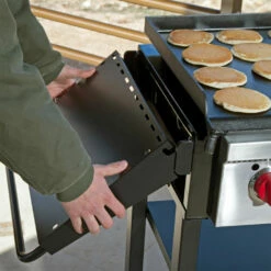 Camp Chef 46-Inch 6-Burner Freestanding Propane Gas Commercial Style Flat Top Griddle 17 Camp Chef 46-Inch 6-Burner Freestanding Propane Gas Commercial Style Flat Top Griddle -BBQDIRECT Shop Camp Chef 46 Inch 6 Burner Freestanding Propane Gas Commercial Style Flat Top Griddle Lifestyle Foldable Side Shelves
