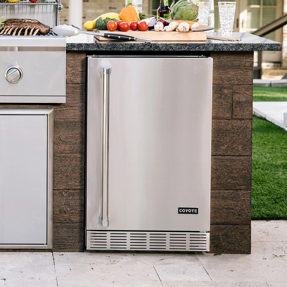 Coyote Ready-To-Assemble 6 Ft. Deluxe Outdoor Kitchen Island For Propane Gas Grill And Access Door - White Stacked Stone 11 Coyote Ready-To-Assemble 6 Ft. Deluxe Outdoor Kitchen Island For Propane Gas Grill And Access Door - White Stacked Stone - Image 9