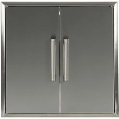 Coyote Ready-To-Assemble 5 Ft. Outdoor Kitchen Island For Natural Gas Grill And Access Door - Gray Weathered Wood -BBQDIRECT Shop Coyote 26 inch Stainless Steel Double Access Door CDA2426 2