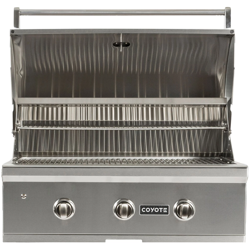 Coyote Ready-To-Assemble 6 Ft. Outdoor Kitchen Island For Propane Gas Grill And Access Door - Gray Stacked Stone 7 Coyote Ready-To-Assemble 6 Ft. Outdoor Kitchen Island For Propane Gas Grill And Access Door - Gray Stacked Stone - Image 5