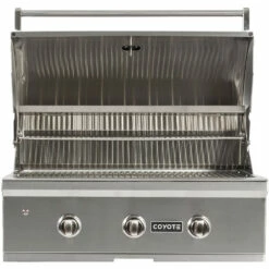 Coyote Ready-To-Assemble 6 Ft. Outdoor Kitchen Island For Propane Gas Grill And Access Door - Brown Weathered Wood 15 Coyote Ready-To-Assemble 6 Ft. Outdoor Kitchen Island For Propane Gas Grill And Access Door - Brown Weathered Wood -BBQDIRECT Shop Coyote C Series 34 Inch 3 Burner Built In Natural Gas Grill C2C34NG Open