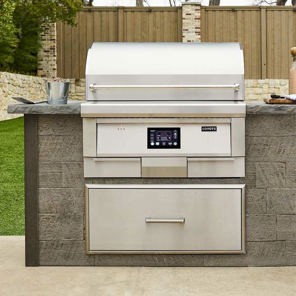 Coyote Touch-Screen Controlled 28-Inch 304 Stainless Steel Built-In Pellet Grill 4 Coyote Touch-Screen Controlled 28-Inch 304 Stainless Steel Built-In Pellet Grill - Image 2
