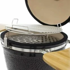 Coyote 18-Inch Asado Ceramic Kamado Grill With Stainless Steel Cart -BBQDIRECT Shop Coyote Grill 18 Inch Asado Ceramic Kamado Grill C1CHCS FS Cooking Grate