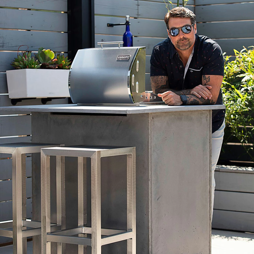 Coyote Ready-To-Assemble 3 Ft. Outdoor Kitchen Island For Electric Grill And Access Door - White Stacked Stone 8 Coyote Ready-To-Assemble 3 Ft. Outdoor Kitchen Island For Electric Grill And Access Door - White Stacked Stone - Image 6