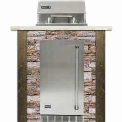 Coyote Ready-To-Assemble 3 Ft. Outdoor Kitchen Island For Electric Grill And Refrigerator - Brown Stacked Stone