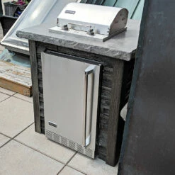Coyote Ready-To-Assemble 3 Ft. Outdoor Kitchen Island For Electric Grill And Refrigerator - Gray Stacked Stone 19 Coyote Ready-To-Assemble 3 Ft. Outdoor Kitchen Island For Electric Grill And Refrigerator - Gray Stacked Stone -BBQDIRECT Shop Coyote Ready To Assemble 3 Ft Outdoor Kitchen Island with 18 Inch Electric Grill and Access Door Gray Stacked Stone RTAC E3F SG Lifestyle 1