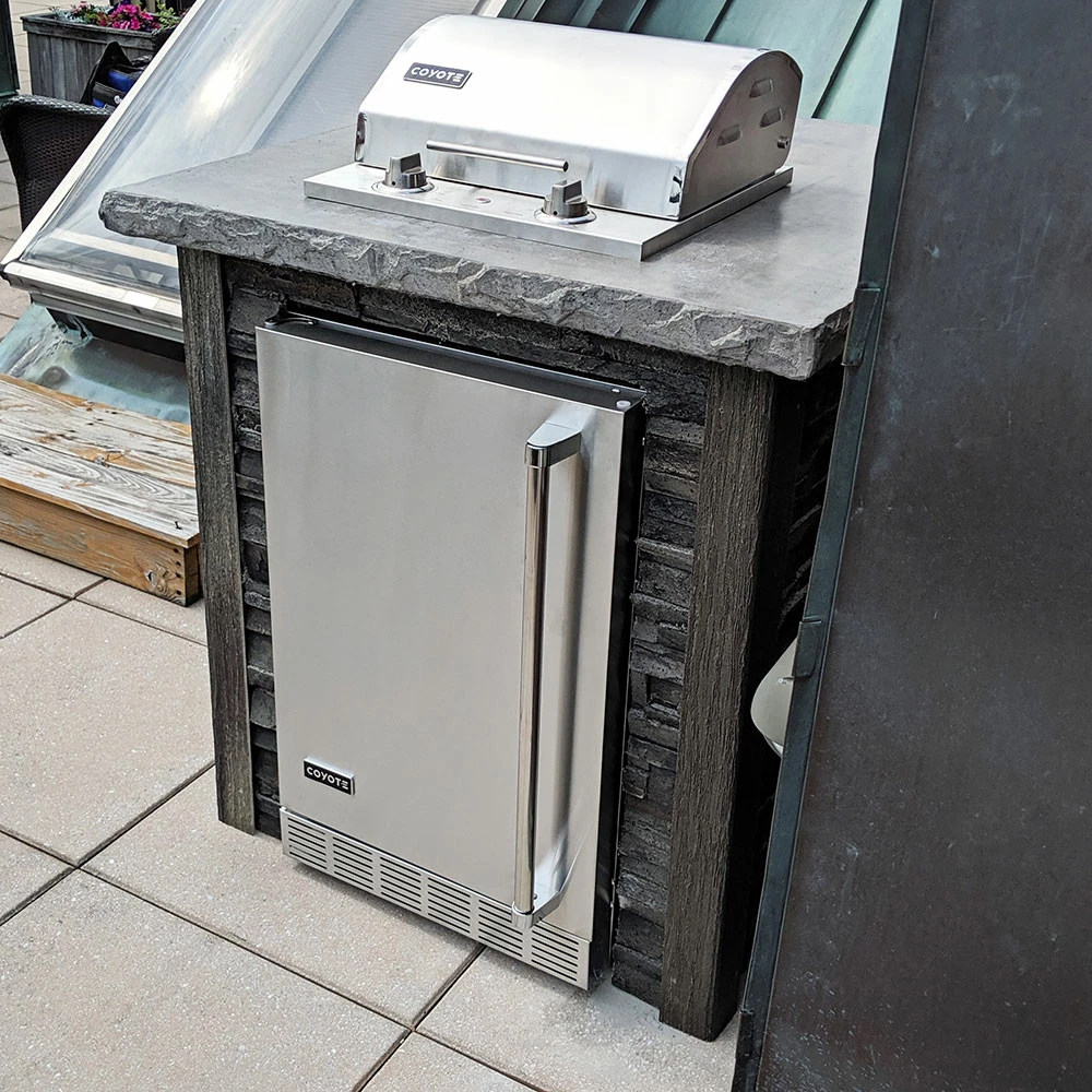 Coyote Ready-To-Assemble 3 Ft. Outdoor Kitchen Island For Electric Grill And Refrigerator - Gray Stacked Stone 10 Coyote Ready-To-Assemble 3 Ft. Outdoor Kitchen Island For Electric Grill And Refrigerator - Gray Stacked Stone - Image 8