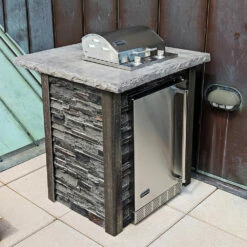 Coyote Ready-To-Assemble 3 Ft. Outdoor Kitchen Island For Electric Grill And Refrigerator - Gray Stacked Stone 18 Coyote Ready-To-Assemble 3 Ft. Outdoor Kitchen Island For Electric Grill And Refrigerator - Gray Stacked Stone -BBQDIRECT Shop Coyote Ready To Assemble 3 Ft Outdoor Kitchen Island with 18 Inch Electric Grill and Access Door Gray Stacked Stone RTAC E3F SG Lifestyle