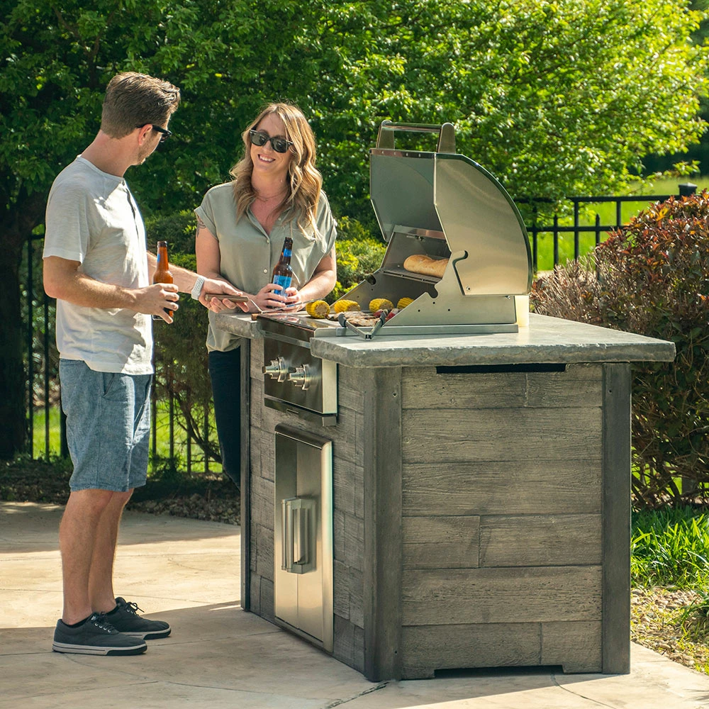 Coyote Ready-To-Assemble 5 Ft. Outdoor Kitchen Island For Natural Gas Grill And Access Door - Brown Weathered Wood 9 Coyote Ready-To-Assemble 5 Ft. Outdoor Kitchen Island For Natural Gas Grill And Access Door - Brown Weathered Wood - Image 7