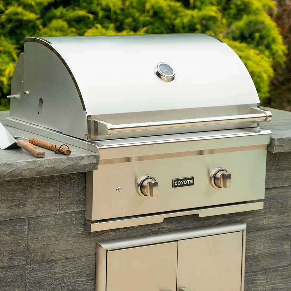 Coyote Ready-To-Assemble 5 Ft. Outdoor Kitchen Island For Propane Gas Grill And Access Door - Gray Weathered Wood 9 Coyote Ready-To-Assemble 5 Ft. Outdoor Kitchen Island For Propane Gas Grill And Access Door - Gray Weathered Wood - Image 7