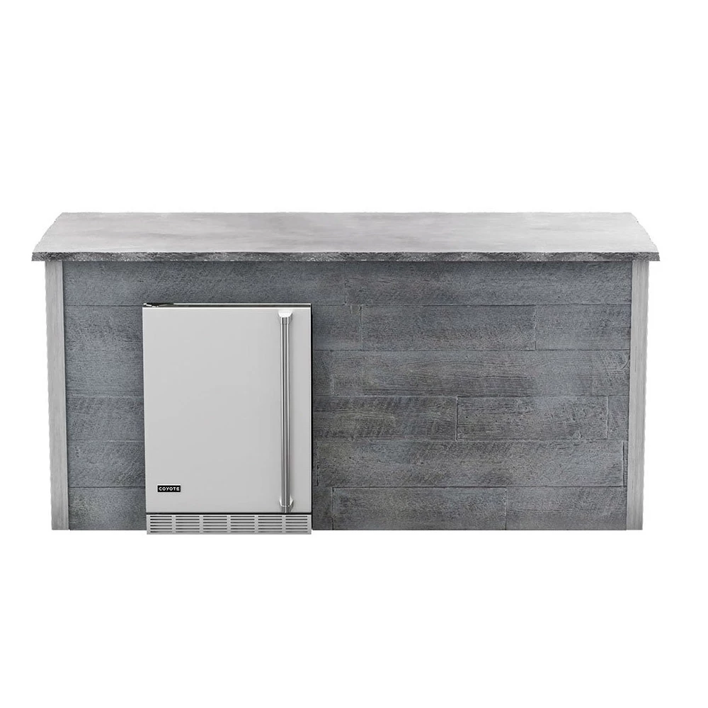 Coyote Ready-To-Assemble 8 Ft. Outdoor Kitchen Island For 24-Inch Outdoor Refrigerator On Left - Gray Weathered Wood 3 Coyote Ready-To-Assemble 8 Ft. Outdoor Kitchen Island For 24-Inch Outdoor Refrigerator On Left - Gray Weathered Wood
