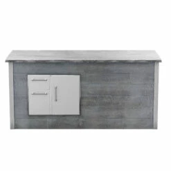 Coyote Ready-To-Assemble 8 Ft. Outdoor Kitchen Island For Door & Drawer Combo On Left - Gray Weathered Wood