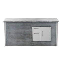 Coyote Ready-To-Assemble 8 Ft. Outdoor Kitchen Island For Door & Drawer Combo On Right - Gray Weathered Wood