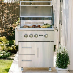 Coyote S-Series 30-Inch 3-Burner Freestanding Propane Gas Grill With RapidSear Infrared Burner And Rotisserie -BBQDIRECT Shop Coyote S Series 30 Inch 3 Burner Freestanding Propane Gas Grill with RapidSear Infrared Burner and Rotisserie C2SL30LP FS