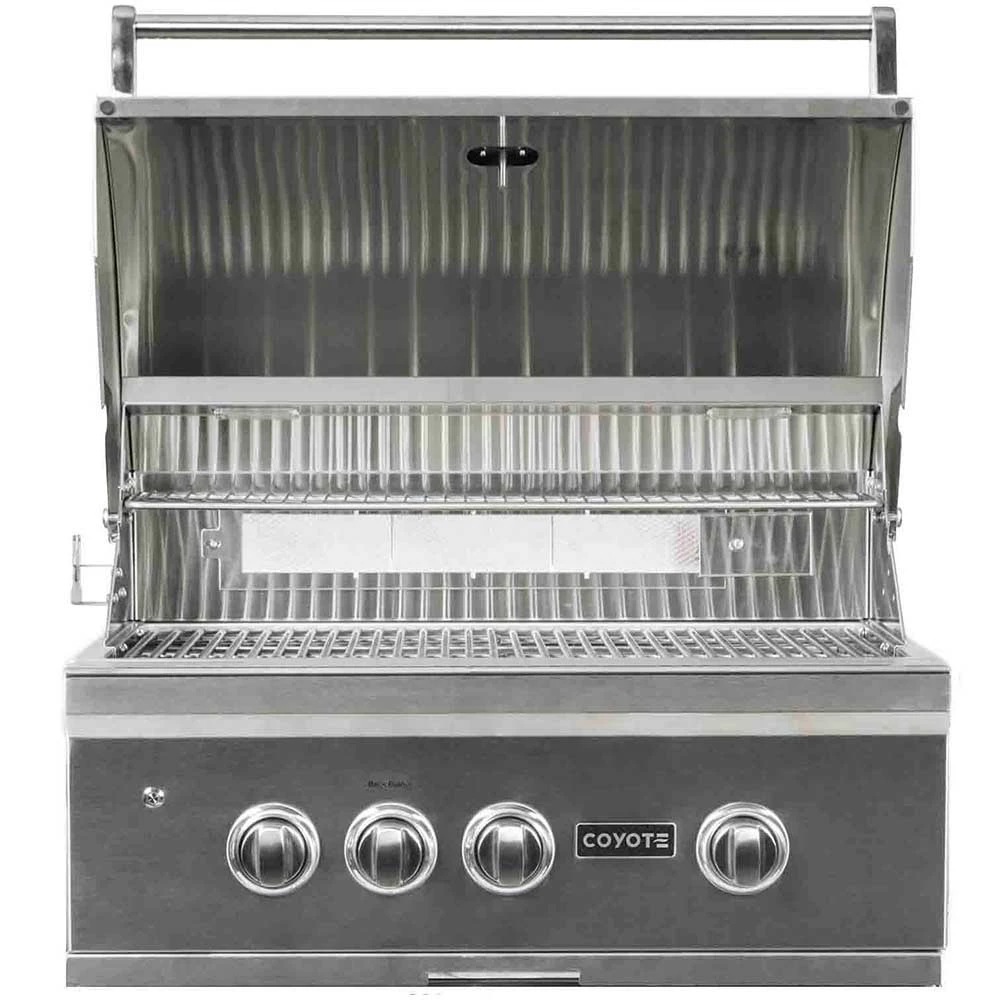 Coyote S-Series 30-Inch 3-Burner Built-In Propane Gas Grill With RapidSear Infrared Burner And Rotisserie 3 Coyote S-Series 30-Inch 3-Burner Built-In Propane Gas Grill With RapidSear Infrared Burner And Rotisserie