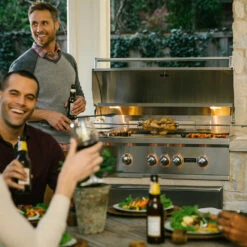 Coyote S-Series 42-Inch 5-Burner Built-In Natural Gas Grill With RapidSear Infrared Burner And Rotisserie -BBQDIRECT Shop Coyote S Series 42 Inch 5 Burner Built In Natural Gas Grill with RapidSear Infrared Burner and Rotisserie C2SL42NG Cooking