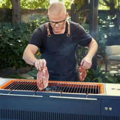 Everdure By Heston HUB 54-Inch Freestanding Charcoal Grill With Rotisserie 19 Everdure By Heston HUB 54-Inch Freestanding Charcoal Grill With Rotisserie -BBQDIRECT Shop Everdure by Heston HUB 54 Inch Freestanding Charcoal Grill with Rotisserie and Electronic Ignition HBCE2BUS Lifestyle Steak