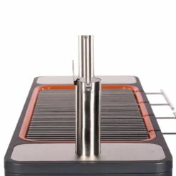 Everdure By Heston HUB 54-Inch Freestanding Charcoal Grill With Rotisserie 18 Everdure By Heston HUB 54-Inch Freestanding Charcoal Grill With Rotisserie -BBQDIRECT Shop Everdure by Heston HUB 54 Inch Freestanding Charcoal Grill with Rotisserie and Electronic Ignition HBCE2BUS Side View Rotisserie