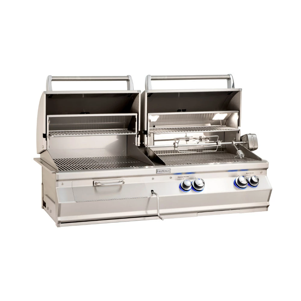 Fire Magic Aurora A830i 48-Inch Built-In Natural Gas & Charcoal Combo Grill With Rear Burner 4 Fire Magic Aurora A830i 48-Inch Built-In Natural Gas & Charcoal Combo Grill With Rear Burner - Image 2