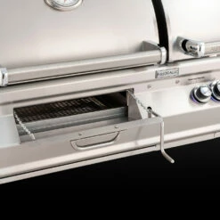 Fire Magic Aurora A830i 48-Inch Built-In Natural Gas & Charcoal Combo Grill With Rear Burner 17 Fire Magic Aurora A830i 48-Inch Built-In Natural Gas & Charcoal Combo Grill With Rear Burner -BBQDIRECT Shop FM Closeup Aurora 830 Charcoal Door