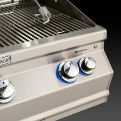 Fire Magic Aurora A790i 36-Inch 3-Burner Built-In Propane Gas Grill With Rear Burner And Magic View Window -BBQDIRECT Shop FM Closeup Aurora Back Lit Knobs 4