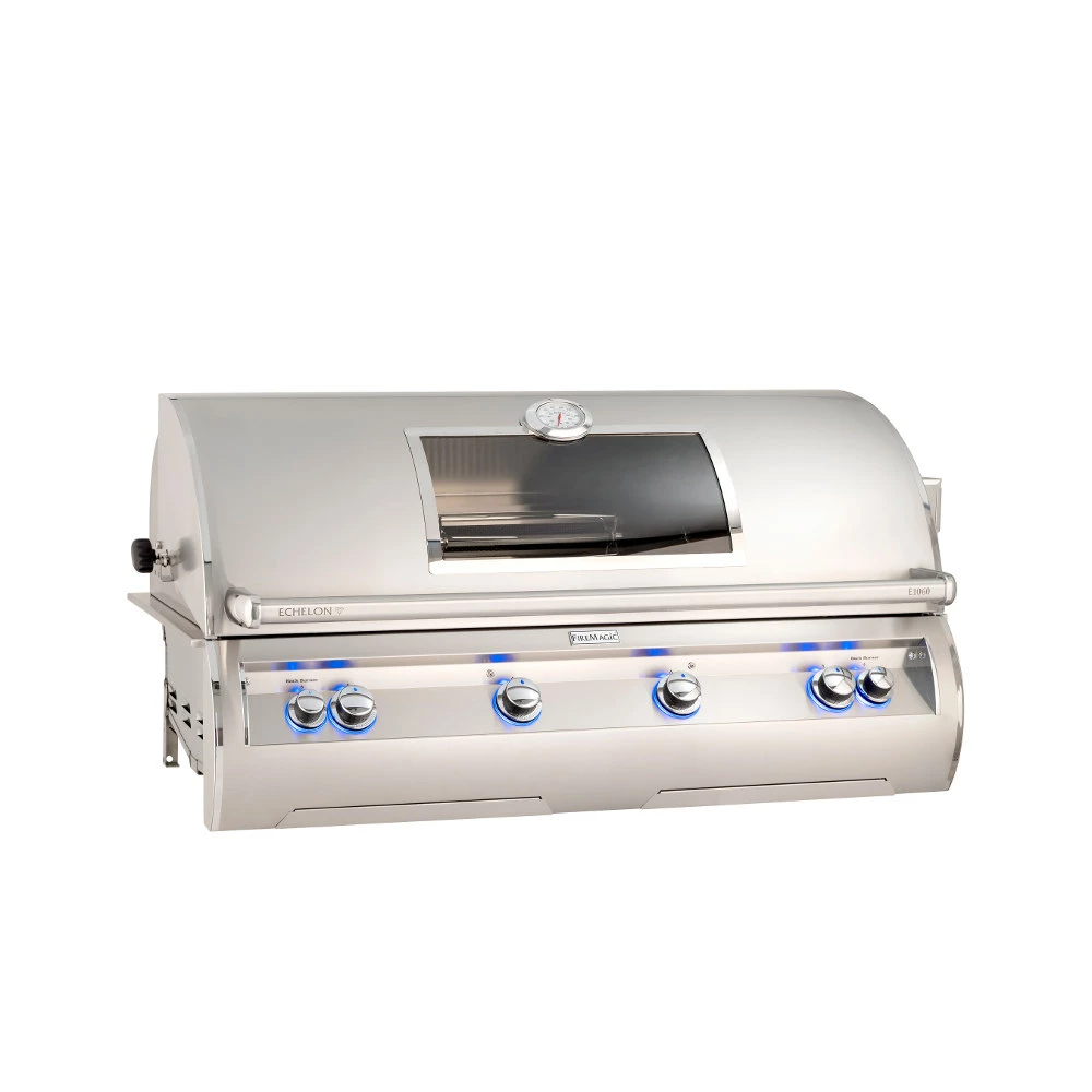 Fire Magic Echelon Diamond E1060i 48-Inch 4-Burner Built-In Natural Gas Grill With Analog Thermometer, Rear Burner, Infrared Burner And Magic View Window 3 Fire Magic Echelon Diamond E1060i 48-Inch 4-Burner Built-In Natural Gas Grill With Analog Thermometer, Rear Burner, Infrared Burner And Magic View Window