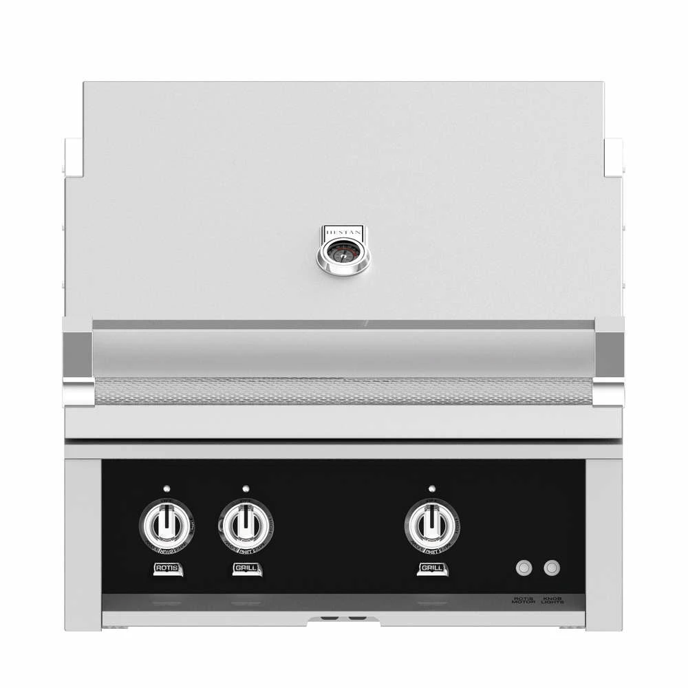 Hestan 30-Inch 2-Burner Built-In Propane Gas Grill With Infrared Rotisserie Burner - Stealth 3 Hestan 30-Inch 2-Burner Built-In Propane Gas Grill With Infrared Rotisserie Burner - Stealth