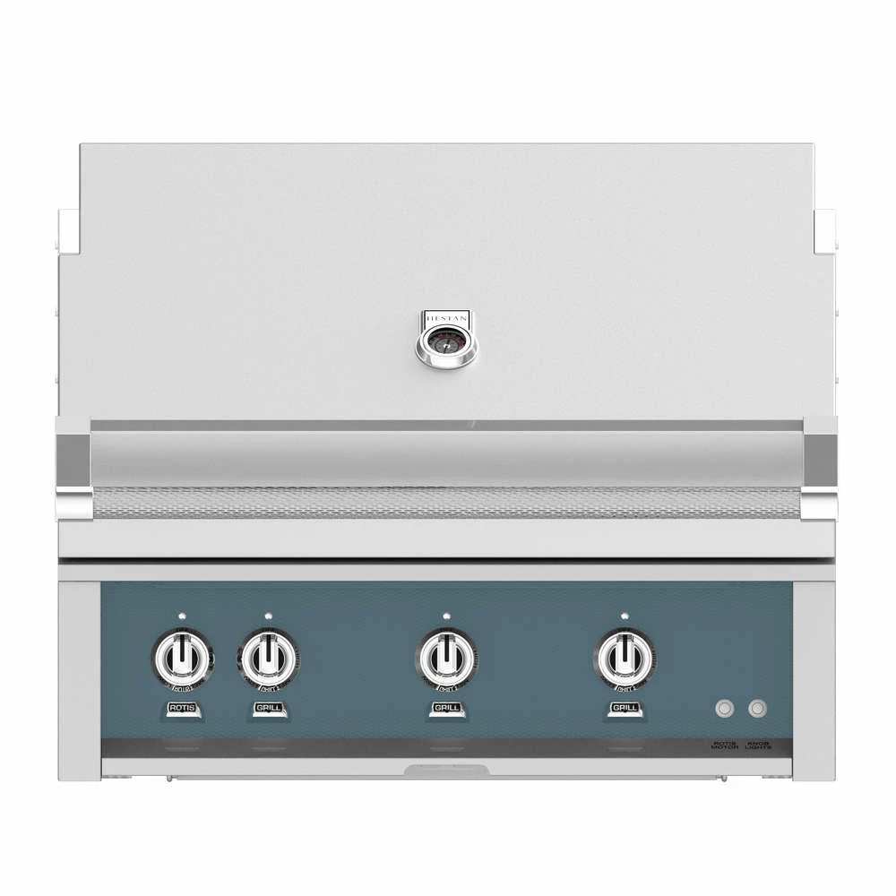 Hestan 36-Inch 3-Burner Built-In Natural Gas Grill With All Infrared Sear Burners And Rotisserie Burner - Pacific Fog 3 Hestan 36-Inch 3-Burner Built-In Natural Gas Grill With All Infrared Sear Burners And Rotisserie Burner - Pacific Fog