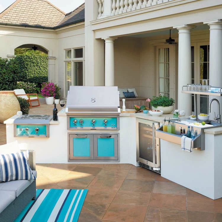 Hestan 36-Inch 3-Burner Built-In Natural Gas Grill With All Infrared Sear Burners And Rotisserie Burner - Pacific Fog 4 Hestan 36-Inch 3-Burner Built-In Natural Gas Grill With All Infrared Sear Burners And Rotisserie Burner - Pacific Fog - Image 2