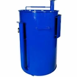 Gateway Drum Smokers Sizzle Edition 55 Gallon Charcoal BBQ Smoker - Gloss Royal -BBQDIRECT Shop Gateway Drum Smokers 55 Gallon Charcoal BBQ Smoker Gloss Royal 55144 Side View 2