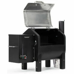 Green Mountain Grills Wi-Fi Controlled Trek Prime Plus Portable Pellet Grill 11 Green Mountain Grills Wi-Fi Controlled Trek Prime Plus Portable Pellet Grill -BBQDIRECT Shop Green Mountain Grills Wi Fi Controlled Trek Prime Plus Portable Pellet Grill Tre Side View Open