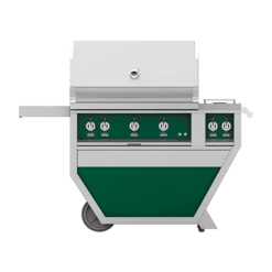 Hestan 36-Inch 3-Burner Freestanding Natural Gas Grill With Infrared Sear Burner And Rotisserie Burner On Deluxe Cart With Double Side Burner - Grove